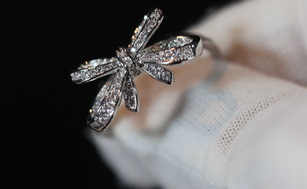 Diamond Ribbon Ring | Ribbon Ring | Bow Ring | Diamond Bow Ring