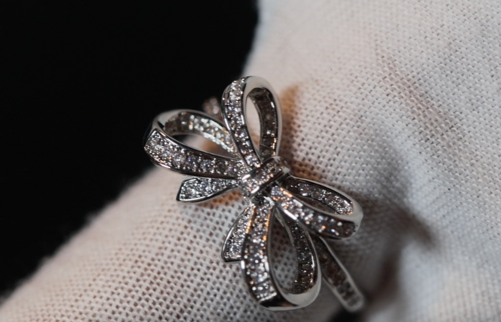 Diamond Ribbon Ring | Ribbon Ring | Bow Ring | Diamond Bow Ring