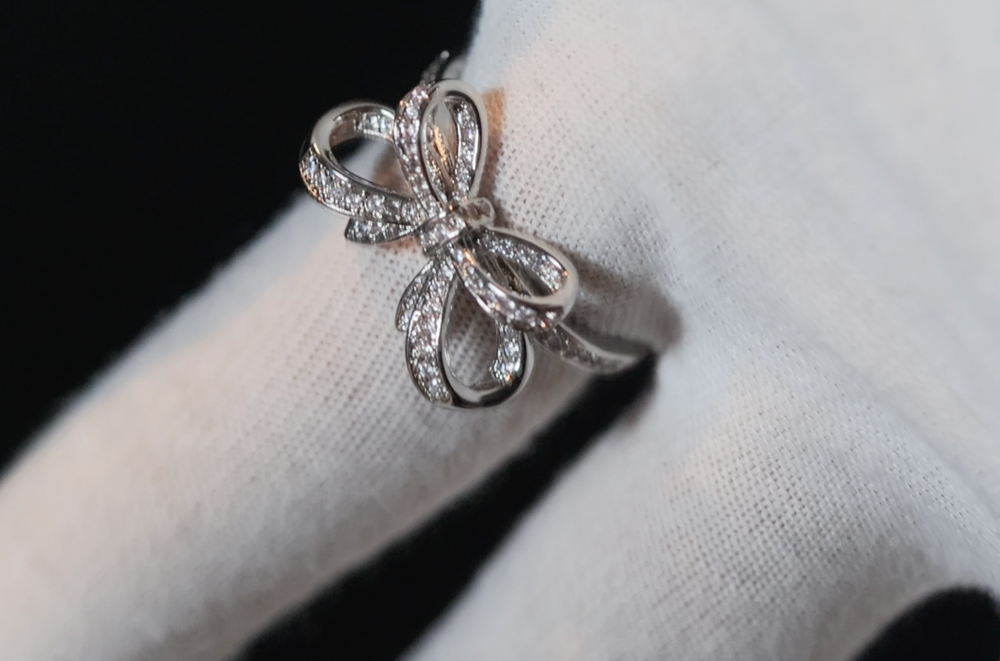 Diamond Ribbon Ring | Ribbon Ring | Bow Ring | Diamond Bow Ring