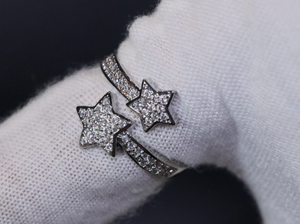 Iced out ring | Star Ring | Diamond Star Ring | Star Shaped ring | star rings | Iced Out Star Ring | Stackable Ring | Resizable Ring