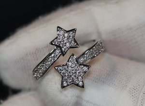 Iced out ring | Star Ring | Diamond Star Ring | Star Shaped ring | star rings | Iced Out Star Ring | Stackable Ring | Resizable Ring