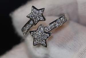 Iced out ring | Star Ring | Diamond Star Ring | Star Shaped ring | star rings | Iced Out Star Ring | Stackable Ring | Resizable Ring