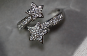 Iced out ring | Star Ring | Diamond Star Ring | Star Shaped ring | star rings | Iced Out Star Ring | Stackable Ring | Resizable Ring