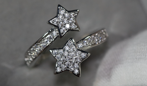 Iced out ring | Star Ring | Diamond Star Ring | Star Shaped ring | star rings | Iced Out Star Ring | Stackable Ring | Resizable Ring