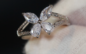 Diamond Butterfly Ring | Butterfly Ring | Womens Diamond Ring | Womens Butterfly Ring | Womens Flower Ring | Baguette Ring | Charm Ring