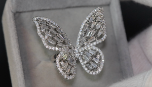 Diamond Butterfly Ring | Womens Butterfly Ring | Baguette Diamond Butterfly Ring