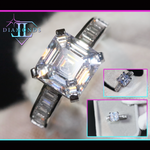 Womens asscher diamond ring