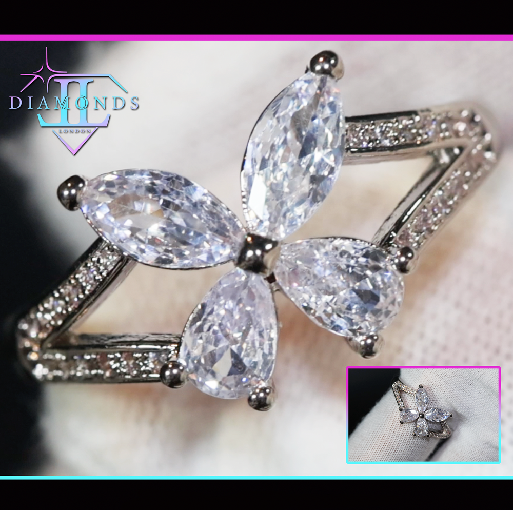 Diamond Butterfly Ring