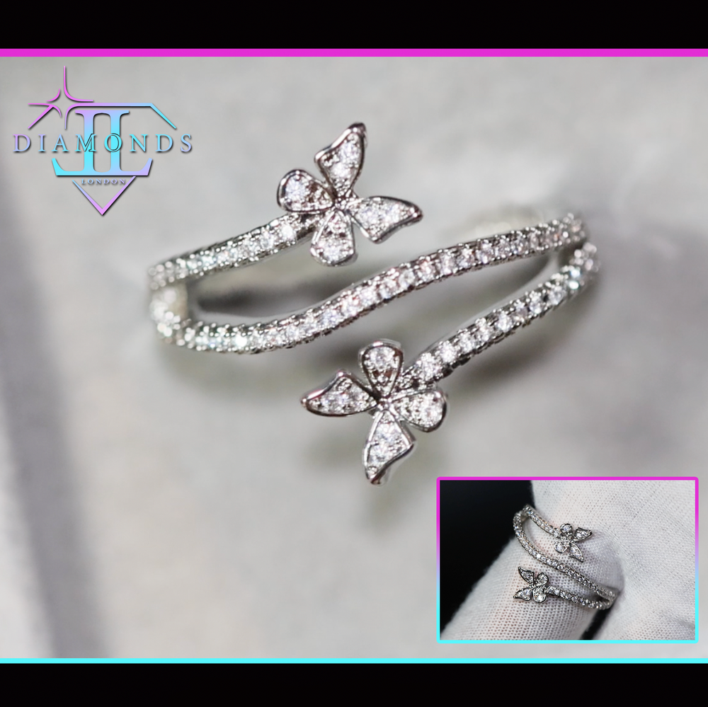 Diamond Butterfly Ring