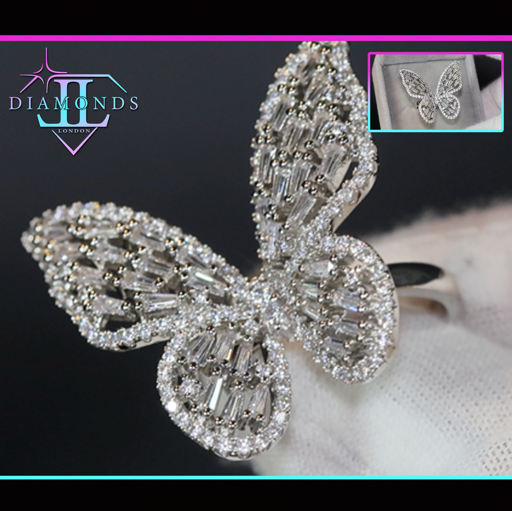 Baguette Diamond Butterfly Ring