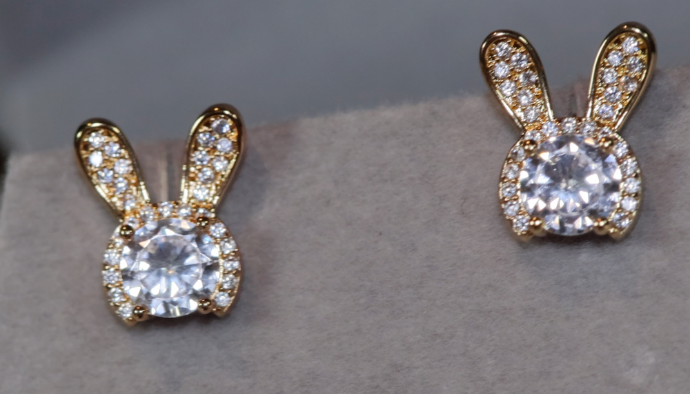 Diamond Rabbit Earrings | Gold Diamond Earrings | Womens Earrings | Di ...