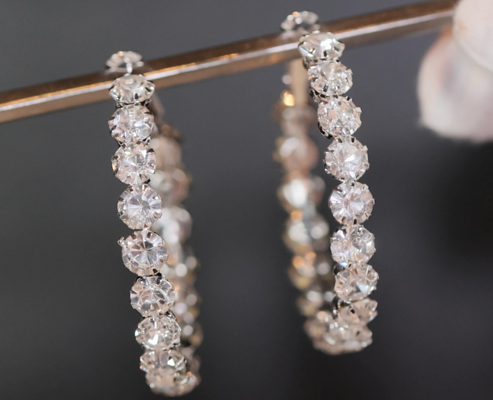 Big Diamond Hoop Earrings | Womens Big Diamond Hoop Earrings