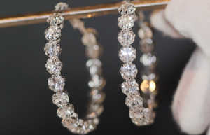 Big Diamond Hoop Earrings | Womens Big Diamond Hoop Earrings