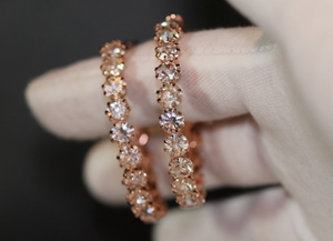 Big rose gold diamond hoop earrings | Womens Diamond Hoop Earrings
