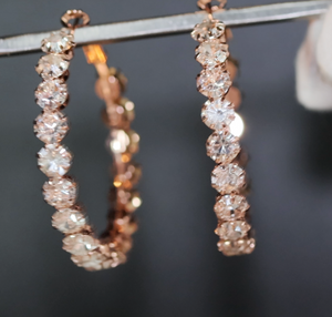 Big rose gold diamond hoop earrings | Womens Diamond Hoop Earrings
