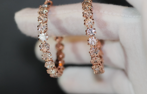 Big rose gold diamond hoop earrings | Womens Diamond Hoop Earrings
