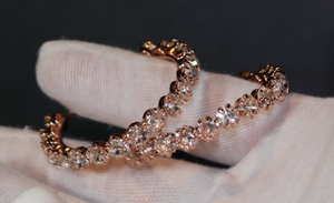 Big rose gold diamond hoop earrings | Womens Diamond Hoop Earrings