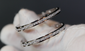 Diamond Hoop Earrings, Hoop Earrings, Womens diamond hoop earrings, Baguette diamond earrings