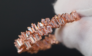 Rose Gold Baguette Earrings | Rose gold diamond hoop earrings | Big Hoop Earrings