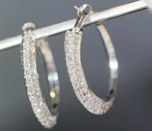 Big Hoop Earrings | Diamond Earrings | Womens Earrings | Big Diamond Earrings | Diamond Hoop Earrings