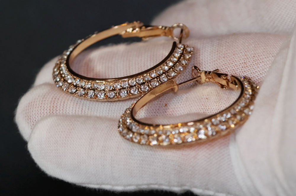 Gold Diamond Earrings | Womens Earrings | Gold Diamond Hoop Earrings