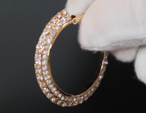 Gold Diamond Earrings | Womens Earrings | Gold Diamond Hoop Earrings