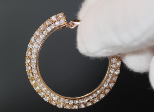 Gold Diamond Earrings | Womens Earrings | Gold Diamond Hoop Earrings