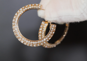 Gold Diamond Earrings | Womens Earrings | Gold Diamond Hoop Earrings