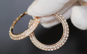 Gold Diamond Earrings | Womens Earrings | Gold Diamond Hoop Earrings