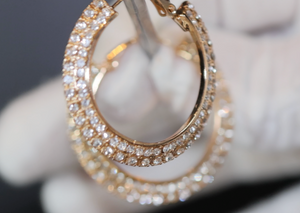 Gold Diamond Earrings | Womens Earrings | Gold Diamond Hoop Earrings