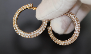 Gold Diamond Earrings | Womens Earrings | Gold Diamond Hoop Earrings