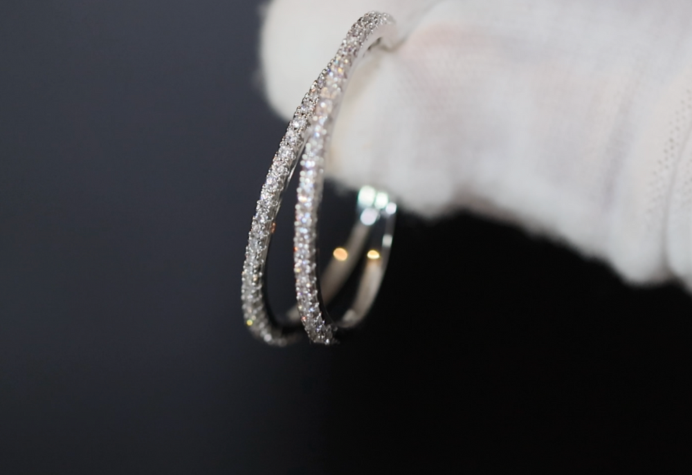 Womens Diamond Earrings | Diamond Hoop Earrings | Big Diamond Earrings