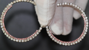 big pink diamond hoop earrings