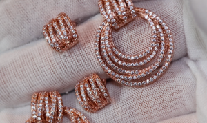 Rose Gold Diamond Earrings | Womens Earrings | Rose Gold Diamond Hoop Earrings