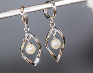 Pearl Earrings | Silver Pearl Earrings | Womens Pearl Earrings | Pearl earrings for Women | Girls Pearl Earrings | Ladies Pearl Earrings