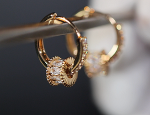 Gold Diamond Earrings | Womens Earrings | Gold Diamond Hoop Earrings