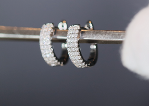 Iced Out Earrings | Mens Diamond Hoop Earrings | Womens Earrings | Mens Diamond Earrings | Diamond Hoop Earrings