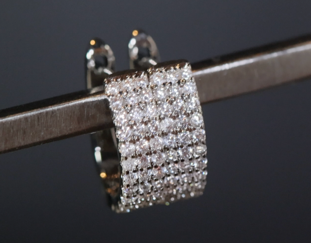 Iced Out Earrings | Mens Diamond Hoop Earrings | Womens Earrings | Mens Diamond Earrings | Diamond Hoop Earrings