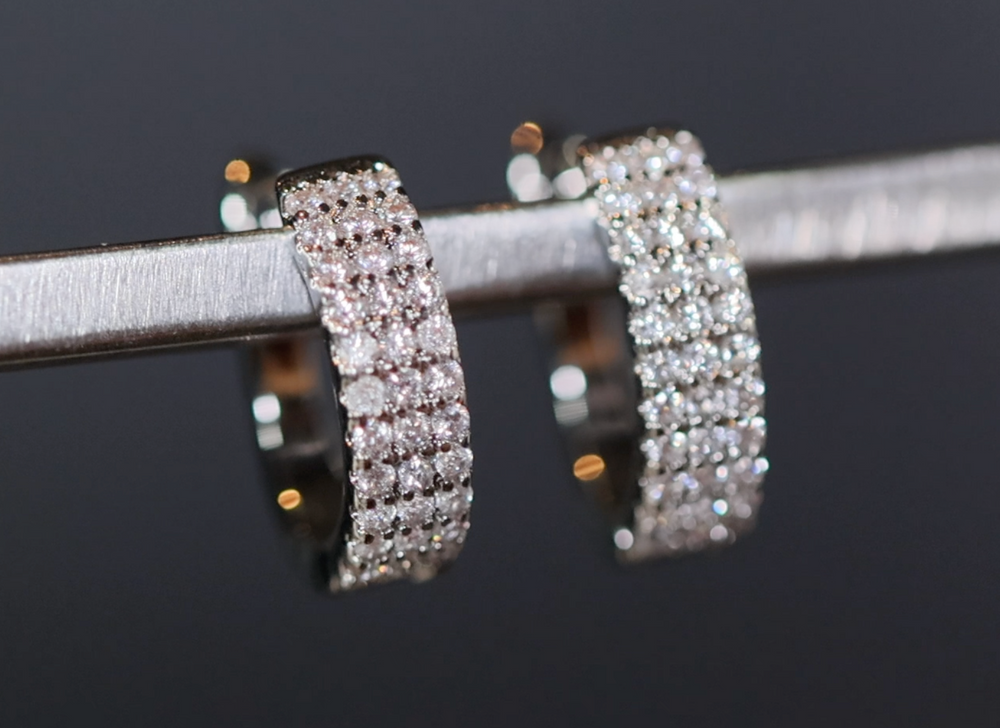 Iced Out Earrings | Mens Diamond Hoop Earrings | Womens Earrings | Mens Diamond Earrings | Diamond Hoop Earrings