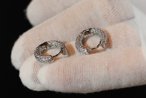 Iced Out Earrings | Mens diamond hoop earrings | Mens Diamond Earrings | Diamond Hoop Earrings