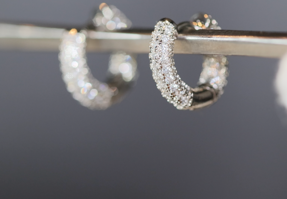 Iced Out Earrings | Mens diamond hoop earrings | Mens Diamond Earrings | Diamond Hoop Earrings