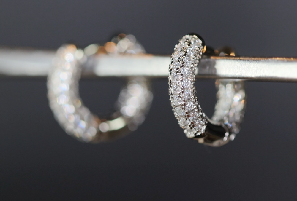 Iced Out Earrings | Mens diamond hoop earrings | Mens Diamond Earrings | Diamond Hoop Earrings