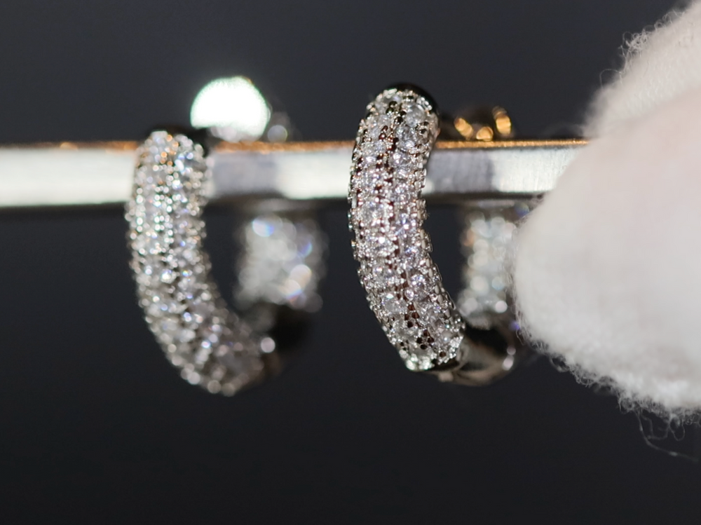 Iced Out Earrings | Mens diamond hoop earrings | Mens Diamond Earrings | Diamond Hoop Earrings