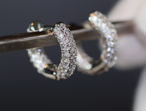 Iced Out Earrings | Mens diamond hoop earrings | Mens Diamond Earrings | Diamond Hoop Earrings