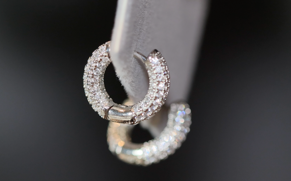 Iced Out Earrings | Mens diamond hoop earrings | Mens Diamond Earrings | Diamond Hoop Earrings