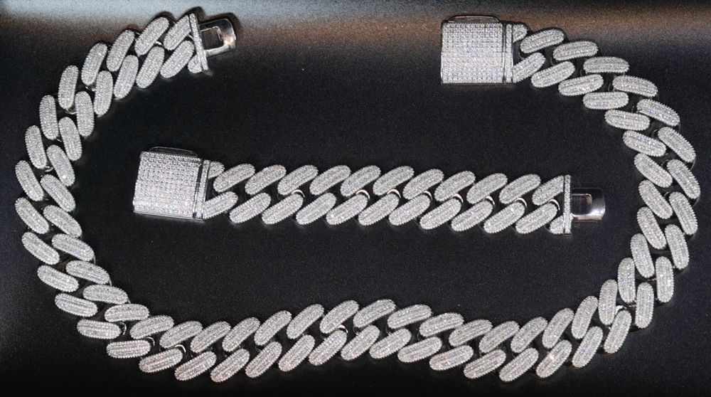 baguette diamond hip hop chain