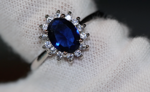 SAPPHIRE BLUE RING | BLUE DIAMOND RING