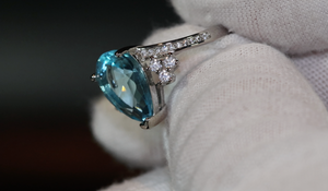 Aquamarine Blue Diamond Ring