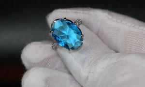 Aquamarine Ring | Aquamarine Diamond Ring | Blue Oval Diamond Ring