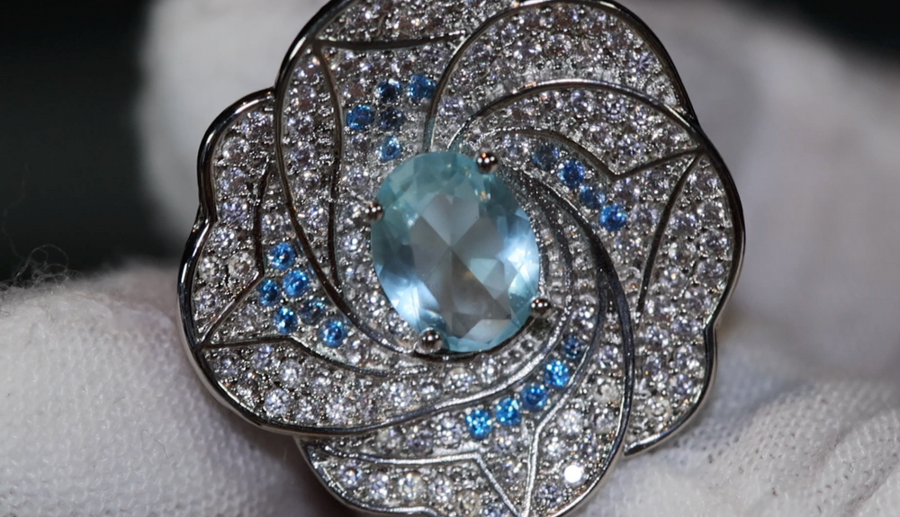
            
                Load image into Gallery viewer, Blue Diamond Ring | Womens Statement Ring
            
        